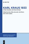 Buchcover Karl Kraus 1933