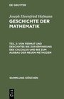 Buchcover Joseph Ehrenfried Hofmann: Geschichte der Mathematik / Von Fermat und Descartes bis zur Erfindung des Calculus und bis z