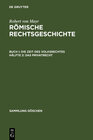 Buchcover Robert von Mayr: Römische Rechtsgeschichte. Die Zeit des Volksrechtes / Das Privatrecht