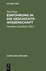 Buchcover Einführung in die Geschichtswissenschaft