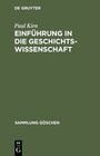 Buchcover Einführung in die Geschichtswissenschaft