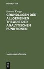 Buchcover Grundlagen der allgemeinen Theorie der analytischen Funktionen