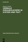 Buchcover Verbale Phraseolexeme in System und Text