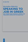 Buchcover Speaking to Job in Greek