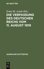Buchcover Die Verfassung des Deutschen Reichs vom 11. August 1919