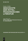 Buchcover Gustav Gröber: Geschichte der mittelfranzösischen Literatur / Vers- und Prosadichtung des 15. Jahrhunderts