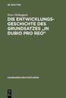 Buchcover Die Entwicklungsgeschichte des Grundsatzes "in dubio pro reo"
