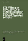 Buchcover Das Wesen der Repräsentation unter besonderer Berücksichtigung des Repräsentativsystems