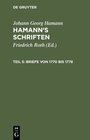 Buchcover Johann Georg Hamann: Hamann’s Schriften / Briefe von 1770 bis 1778