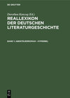 Buchcover Reallexikon der deutschen Literaturgeschichte / Abenteuerroman - Hyperbel