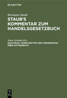Buchcover Hermann Staub: Staub’s Kommentar zum Handelsgesetzbuch / Vorschriften der Verordnung über Aktienrecht