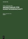 Buchcover Repertorium für Kunstwissenschaft / Repertorium für Kunstwissenschaft. Band 7