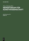 Buchcover Repertorium für Kunstwissenschaft / Repertorium für Kunstwissenschaft. Band 35