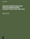 Buchcover Gesamtverzeichnis des deutschsprachigen Schrifttums 1700–1910 (GV) / An - Anv