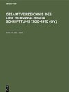 Buchcover Gesamtverzeichnis des deutschsprachigen Schrifttums 1700–1910 (GV) / Ges - Gess