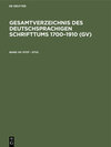 Buchcover Gesamtverzeichnis des deutschsprachigen Schrifttums 1700–1910 (GV) / Stot - Stuc