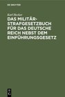 Buchcover Das Militär-Strafgesetzbuch für das Deutsche Reich nebst dem Einführungsgesetz