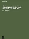 Buchcover Studien zur Kritik und Exegese des Qorans