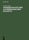 Buchcover Vorgeschichte der altgermanischen Dialekte