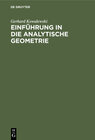 Buchcover Einführung in die analytische Geometrie