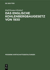 Buchcover Das englische Kohlenbergbaugesetz von 1930