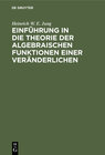 Buchcover Einführung in die Theorie der algebraischen Funktionen einer Veränderlichen