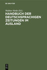 Buchcover Handbuch der deutschsprachigen Zeitungen im Ausland
