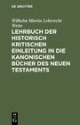Buchcover Lehrbuch der historisch kritischen Einleitung in die kanonischen Bücher des Neuen Testaments