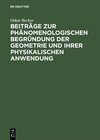 Buchcover Beiträge zur phänomenologischen Begründung der Geometrie und ihrer physikalischen Anwendung