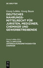 Buchcover Georg Lebbin; Georg Baum: Deutsches Nahrungsmittelrecht für Juristen,... / Amtliche Untersuchungsmethoden für Chemiker