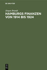 Buchcover Hamburgs Finanzen von 1914 bis 1924