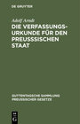Buchcover Die Verfassungs-Urkunde für den preußsischen Staat