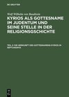 Buchcover Wolf Wilhelm von Baudissin: Kyrios als Gottesname im Judentum und... / Die Herkunft des Gottesnamens Kyrios in Septuagin