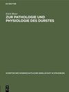 Buchcover Zur Pathologie und Physiologie des Durstes