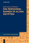 Buchcover Die Personennamen im Alten Ägypten