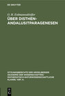 Buchcover Über Disthen-Andalusitparagenesen