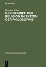 Buchcover Der Begriff der Religion im System der Philosophie