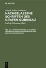 Buchcover Joseph Arthur Gobineau: Nachgelassene Schriften des Grafen Gobineau / Prosaschriften, II: Kleinere anthropologisch-histo
