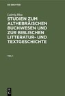 Buchcover Ludwig Blau: Studien zum althebräischen Buchwesen und zur Biblischen... / Ludwig Blau: Studien zum althebräischen Buchwe