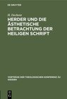 Buchcover Herder und die ästhetische Betrachtung der heiligen Schrift