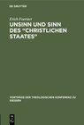Buchcover Unsinn und Sinn des “Christlichen Staates”