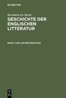 Buchcover Bernhard ten Brink: Geschichte der englischen Litteratur / Bis zur Reformation