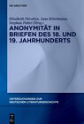 Buchcover Anonymität in Briefen des 18. und 19. Jahrhunderts