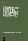 Buchcover Grundriß der deutschen Volkskunde, I: Das deutsche Volksrätsel