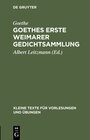 Buchcover Goethes erste Weimarer Gedichtsammlung