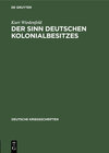 Buchcover Der Sinn deutschen Kolonialbesitzes