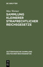 Buchcover Sammlung kleinerer strafrechtlicher Reichsgesetze