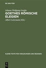 Buchcover Goethes römische Elegien