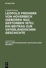 Buchcover Ludolf Parisius: Leopold Freiherr von Hoverbeck / Verfassungskampf und budgetloses Regiment