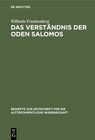 Buchcover Das Verständnis der Oden Salomos